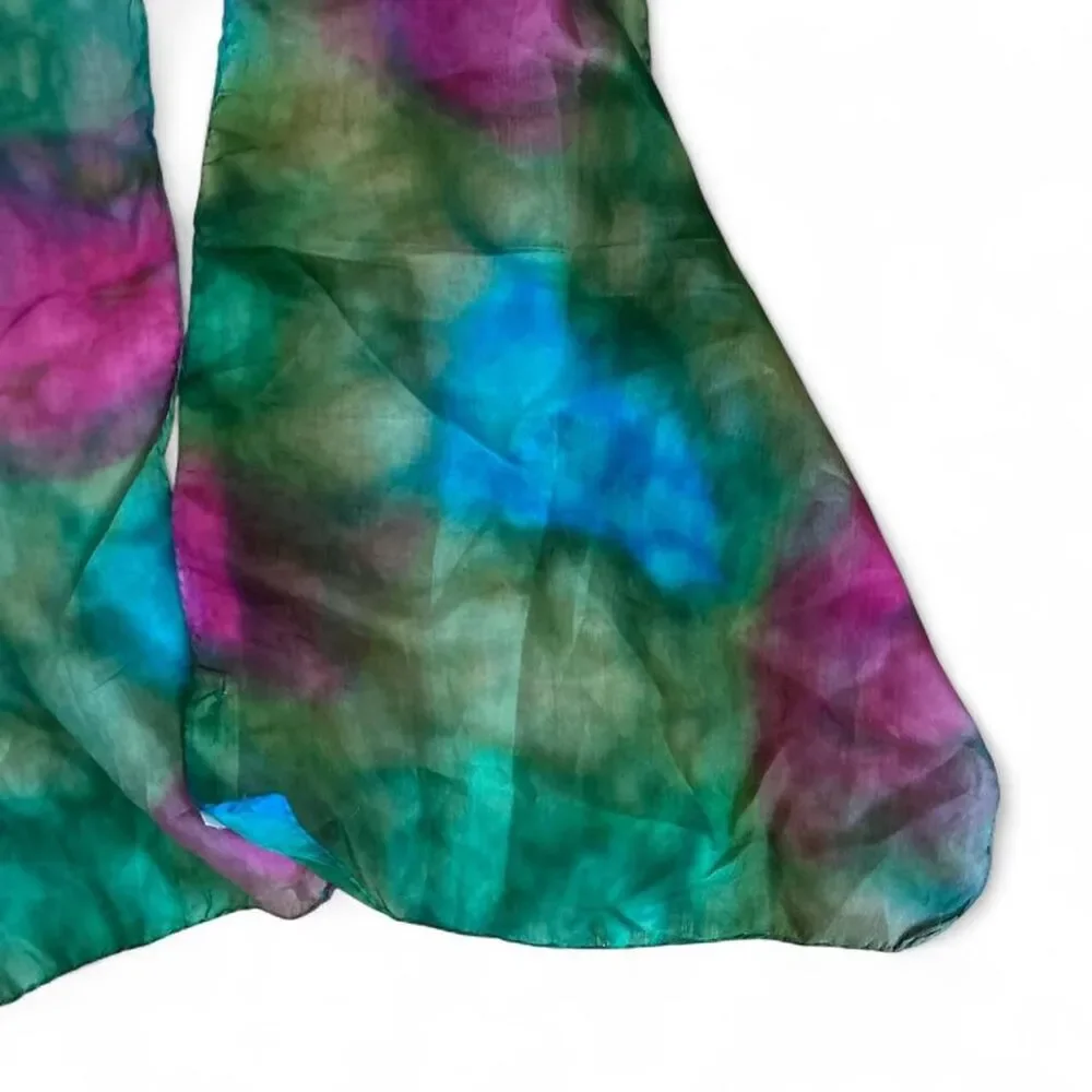 Vintage Handmade tie-dye silk scarf